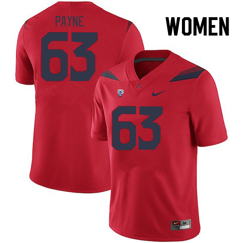 Women #63 Elijha Payne Arizona Wildcats College Football Jerseys Stitched Sale-Red - Click Image to Close